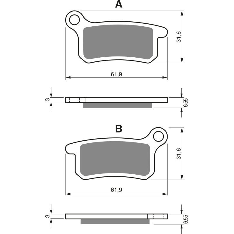 Plaquettes de frein Arrière Pour Ktm SX 85 17/14 19/16 pouce de 2003 à 2011 - Image 3