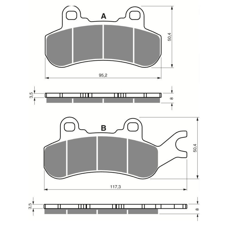 Plaquettes de frein Avant Gauche Pour Can-am Traxter 1000 Max HD10 de 2017 à 2019 - Image 3