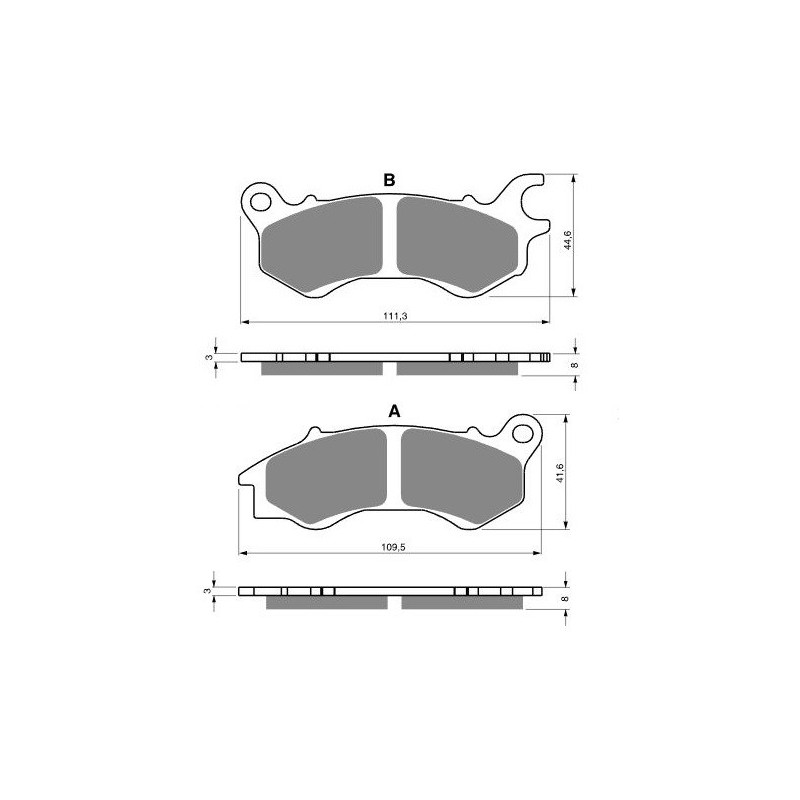 Plaquettes de frein Arrière Pour Herald Brat 125  de 2019 à 2023 - Image 3