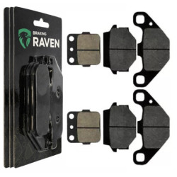 3 Kit plaquettes frein Av G, Av D et Ar Pour Kawasaki KFX 250 Mojave  de 1987 a 2004