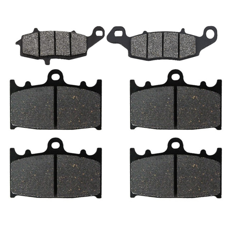 3 Kit plaquettes frein Av G, Av D et Ar Pour Kawasaki Vulcan 1700 Voyager Custom  de 2011 a 2014 - Image 2