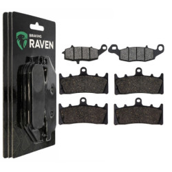 3 Kit plaquettes frein Av G, Av D et Ar Pour Kawasaki Vulcan 1500 Mean Streak  de 2002 a 2003