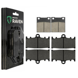 3 Kit plaquettes frein Av G, Av D et Ar Pour Kawasaki ZRX 400  de 1990 a 1999