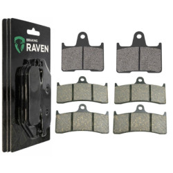 3 Kit plaquettes frein Av G, Av D et Ar Pour Kawasaki Ninja ZX-7RR 750  de 1996 a 1997