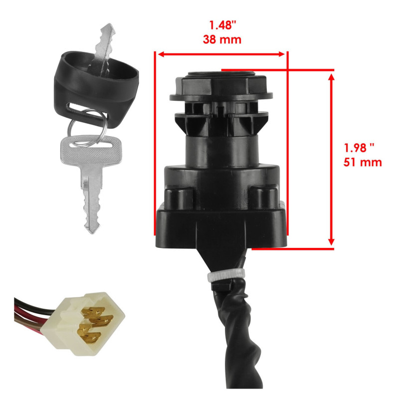 Contacteur À Clé pour Polaris Diesel 460  de 1999 à 2001 - Image 2