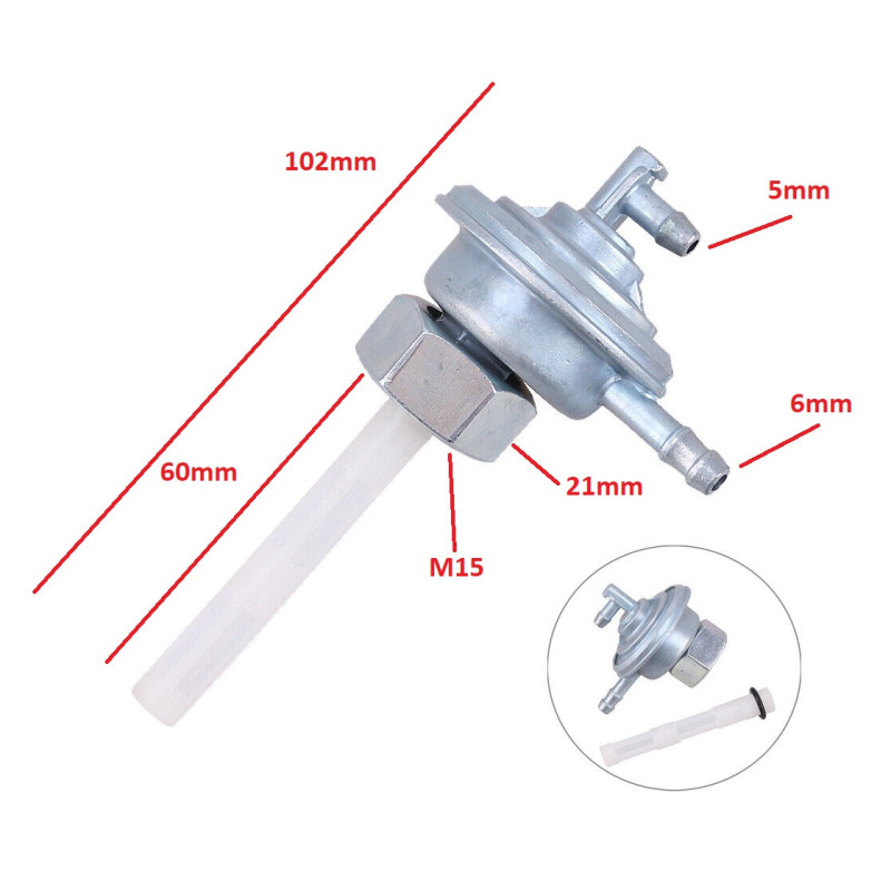 Robinet d'essence pour Baotian BT 125  de 1991 à 2004 - Image 2