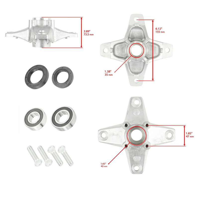Moyeu avant pour Yamaha YFM Raptor 125  de 2011 à 2014 - Image 2